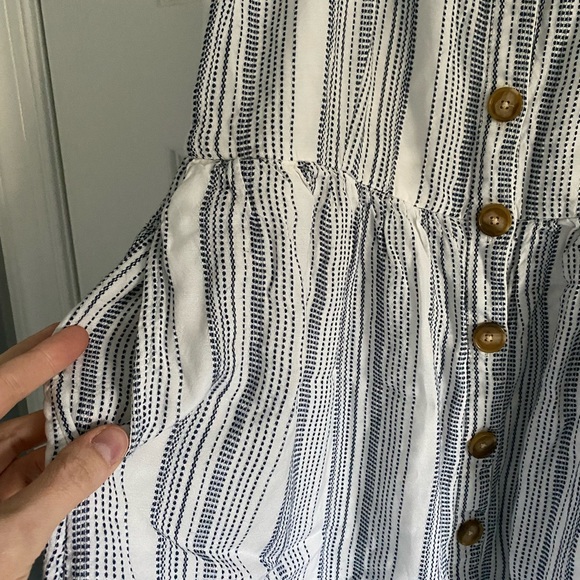 Loft blue striped button down dress - Picture 5 of 8